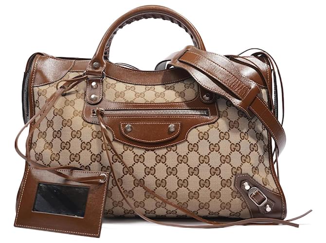 Gucci X Balenciaga Hacker Project GG Neo Classic Bag Brown Medium Cloth  ref.1008115 - Joli Closet