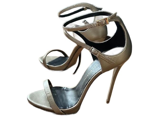 Sandali Giuseppe Zanotti in pelle metallizzata Metallico