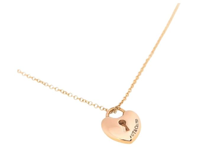 Tiffany & Co Pink Open Heart Necklace Peretti Gemstone Pendant Silver Chain  Love | eBay