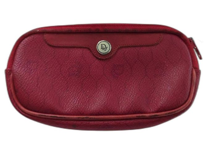 Abeille Pochette Dior Honeycomb in pelle rossa Rosso