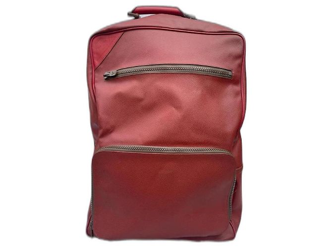 Louis Vuitton America's Cup Red Coated Canvas Briefcase