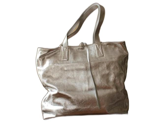 Autre Marque silver coliseum tote bag Silvery Leather  ref.1009091