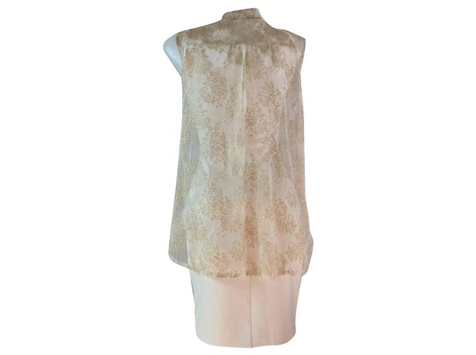 Autre Marque Adam für Eva Kleid Eierschale Goldener Schleier Aus weiß