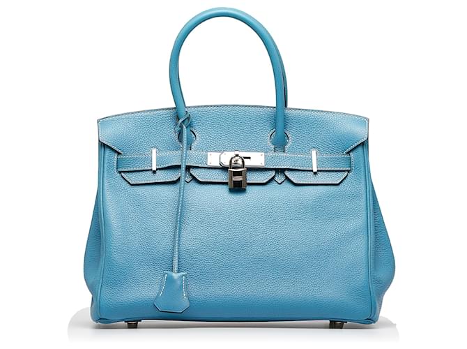 Hermès Togo Birkin 30 Blue Leather Pony-style calfskin ref.955371