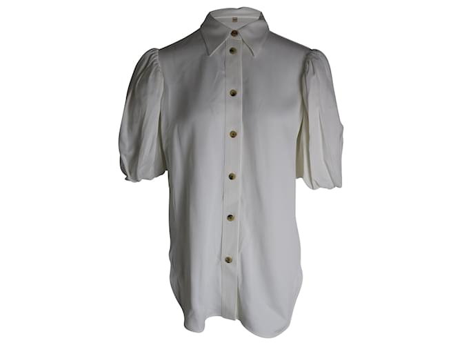 Camicia Khaite con maniche a sbuffo in acetato bianco Fibra di cellulosa  ref.1009645