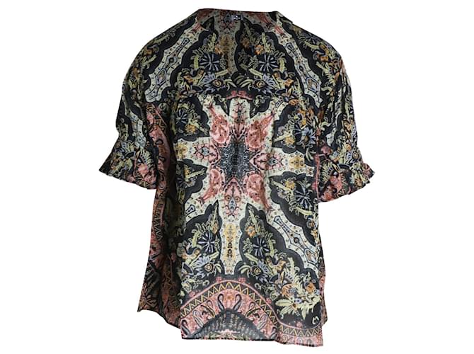 Etro Paisley-Print T-Shirt in Multicolor Cotton Multiple colors  ref.1009654