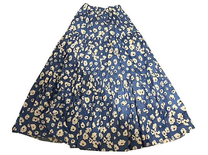 Zara Skirts Blue Cotton  ref.1009679
