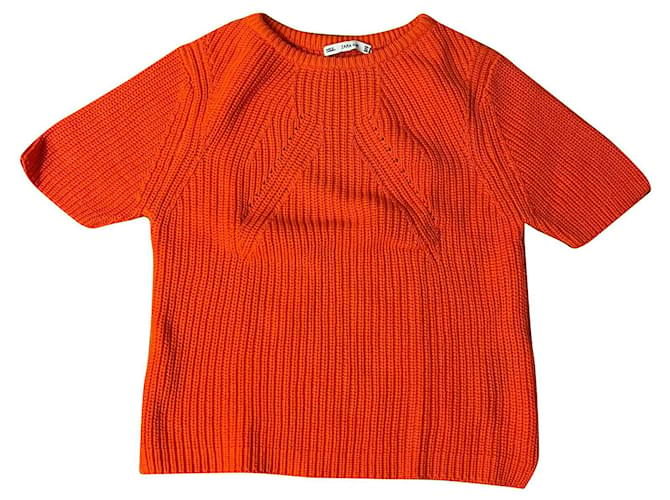 Zara Knitwear Orange Cotton  ref.1009698