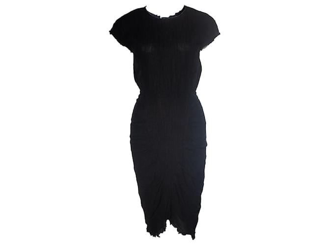 Masscob, Black linen dress Cotton  ref.1009884