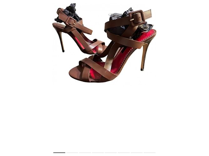 Carolina Herrera high sandals Dark brown Leather  ref.1009953