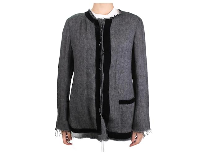 Yohji Yamamoto Grey raw edge cardigan - size UK 8 Cotton  ref.1009976