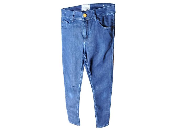 Calça Jeans SéZane Azul Marinho de Algodão