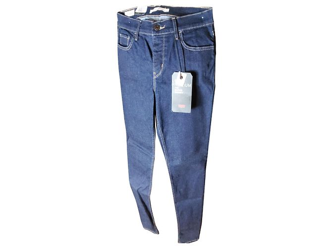 Calças Levi's 710 azul escuro de algodão