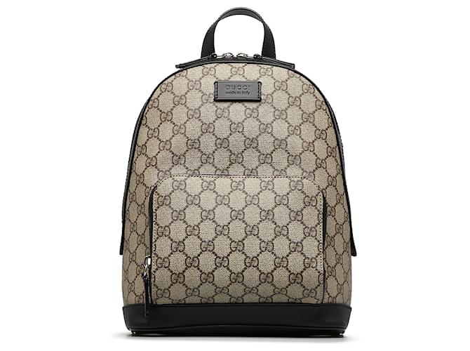 Gucci - Monogrammed Coated-Canvas and Leather Backpack - Black Gucci