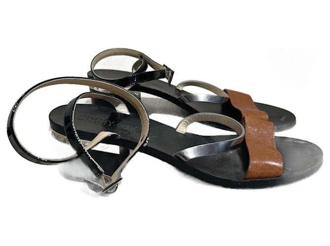 JIMMY CHOO  Sandals T.EU 39 leather Camel  ref.1010241