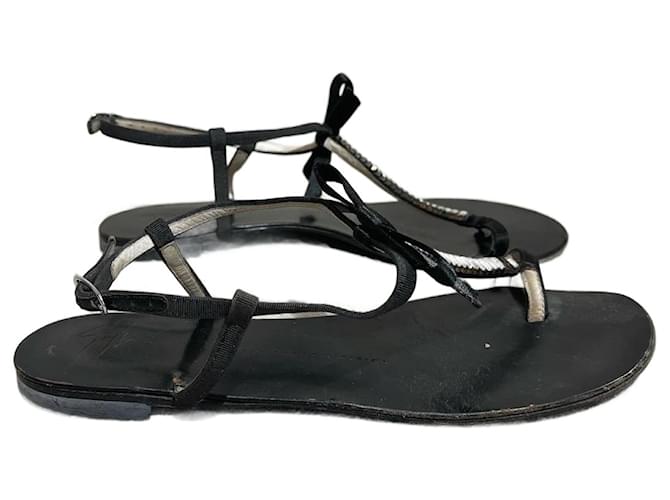 GIUSEPPE ZANOTTI  Sandals T.EU 38.5 cloth Black  ref.1010243