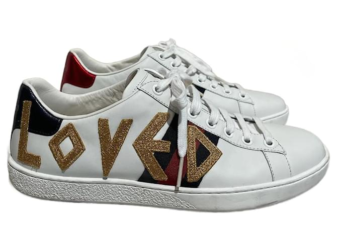 GUCCI  Trainers T.EU 37.5 leather White  ref.1010280