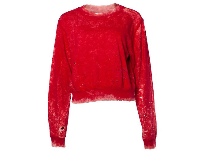 Autre Marque Baumwollbürger, Roter, zerlumpter Pullover