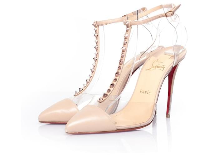 Autre Marque CHRISTIAN LOUBOUTIN, Nude and perspex court heels Leather  ref.1010323