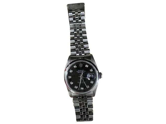 Reloj Rolex de acero 34mm Hardware de plata