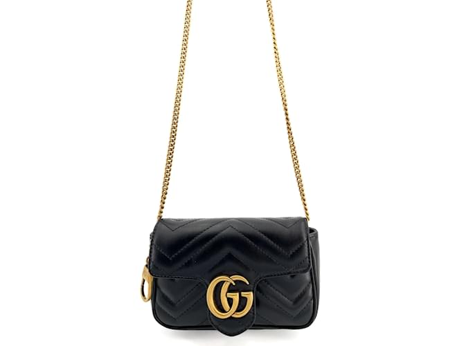 Gucci - GG Marmont Super Mini Quilted Leather Shoulder Bag - Black