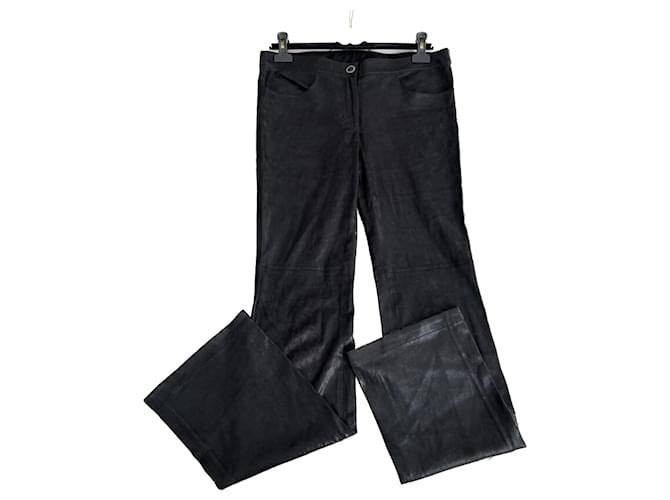 Chanel Paris Rome  black leather trousers Lambskin  ref.1010383