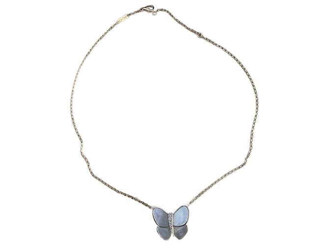 Van Cleef & Arpels Butterfly Necklace White Mother of Pearl Yellow Gold 