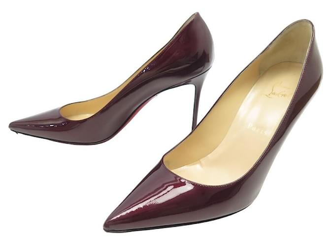 CHRISTIAN LOUBOUTIN SHOES KATE DECOLLETE PUMPS 554 85 38.5 SHOES Dark red Patent leather  ref.1010507