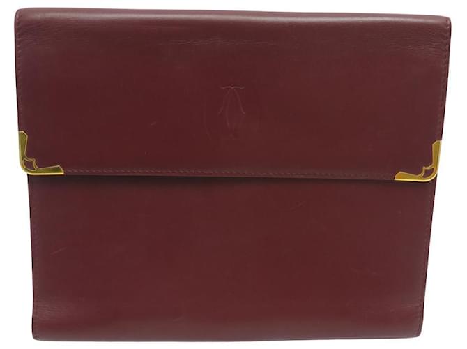 VINTAGE CARTIER MUST ORGANIZER DIARY COVER BORDEAUX LEATHER DIARY COVER Dark red  ref.1010522