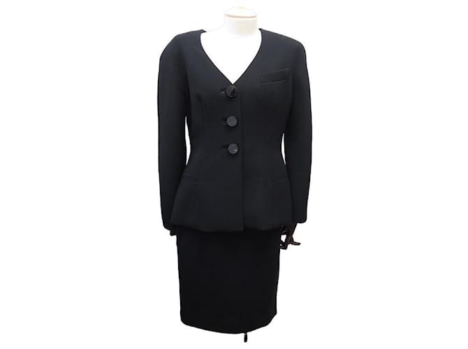 VINTAGE CHRISTIAN DIOR SUIT JACKET + SKIRT SET 42 L JACKET SKIRT