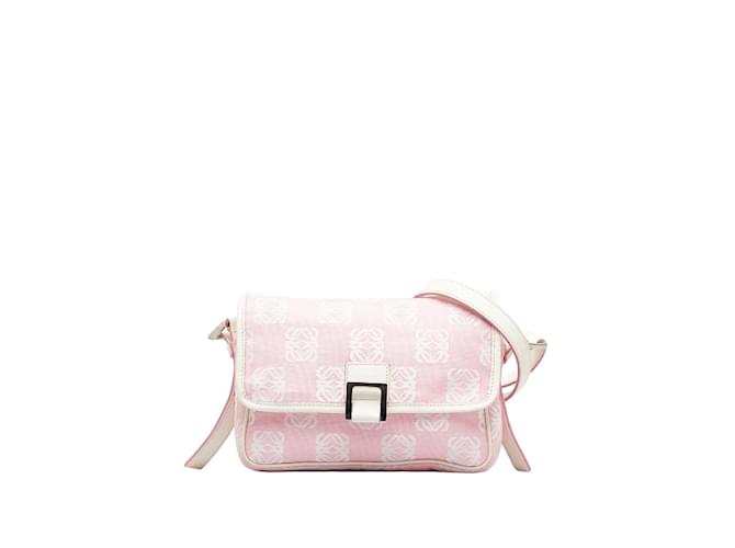 Loewe Anagram Canvas Crossbody Bag Pink Cloth  ref.1010724