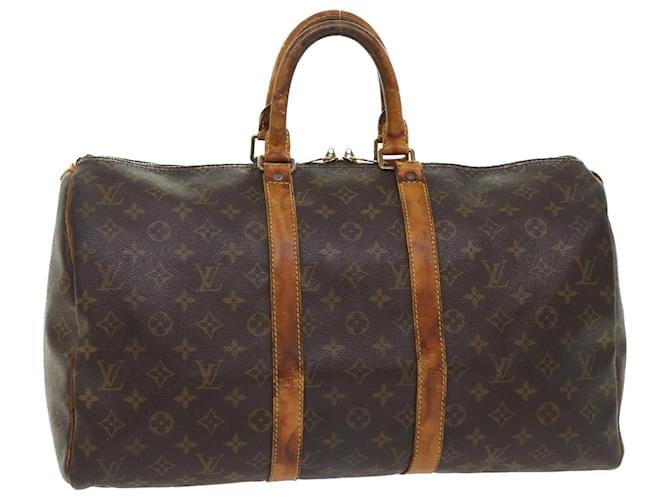 LOUIS VUITTON monogram keepall45 M41428 boston bag Brown Vintage