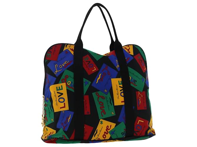 SAINT LAURENT LOVE Hand Bag Nylon Black Multicolor Auth yk7924 Multiple colors  ref.1011163