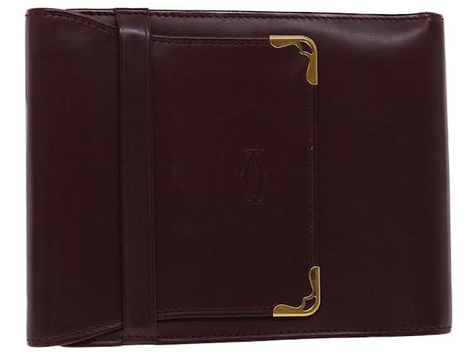 CARTIER Wallet Leather Red Auth ac2039  ref.1011186