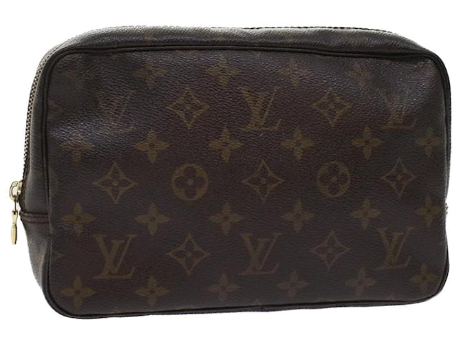 LOUIS VUITTON Hina PM Pouch Leather Brown LV Auth am4690