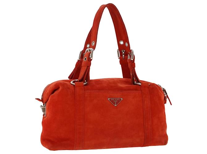 PRADA Hand Bag Suede Orange Auth 48617  ref.1011215