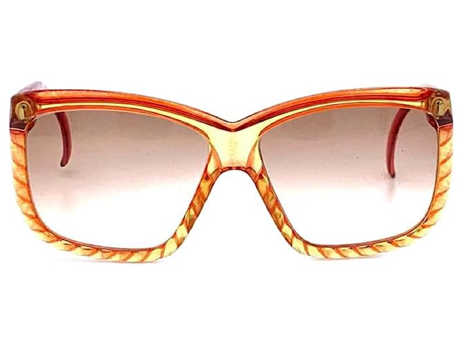 Occhiali da sole quadrati vintage Christian Dior Arancione  ref.1011240