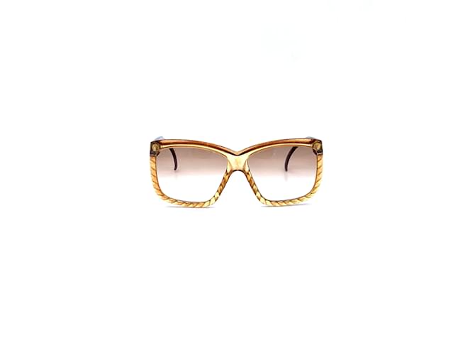 Óculos de sol quadrados vintage Christian Dior Amarelo  ref.1011245