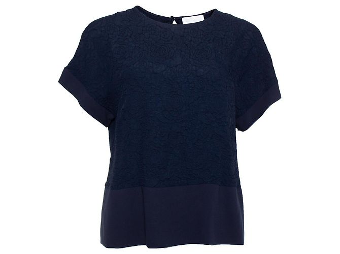 Autre Marque St. Emile, Blaues Top mit Blumendruck.