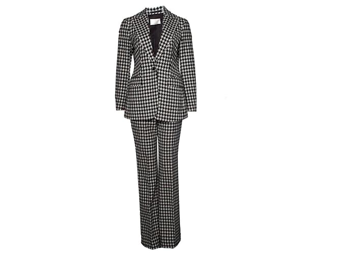 Autre Marque Hudgens X Suistudio, suit in pied de poule print Black Cashmere Wool  ref.1011252