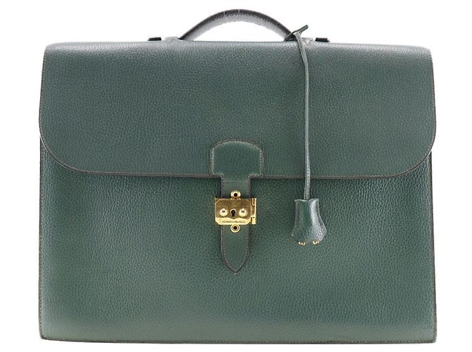 Sac à dépêches Hermès Sac À Dépèches Green Leather