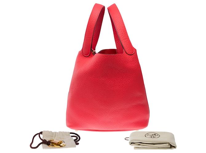 Hermès HERMES Picotin Bag in Pink Leather - 101350  ref.1011477