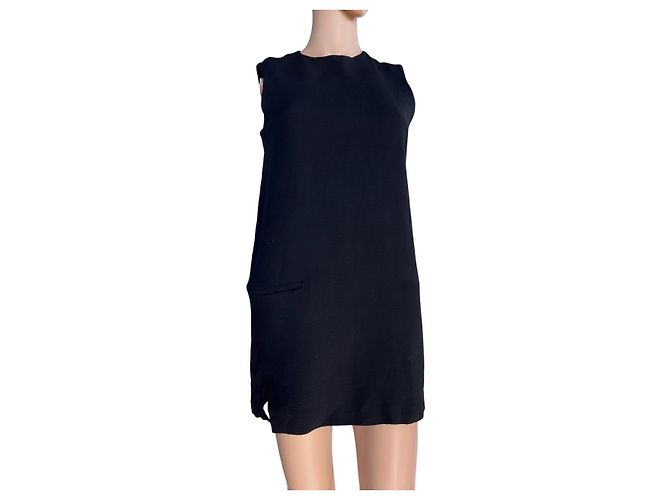 Acne Dana Paw11 Kleid Schwarz Wolle