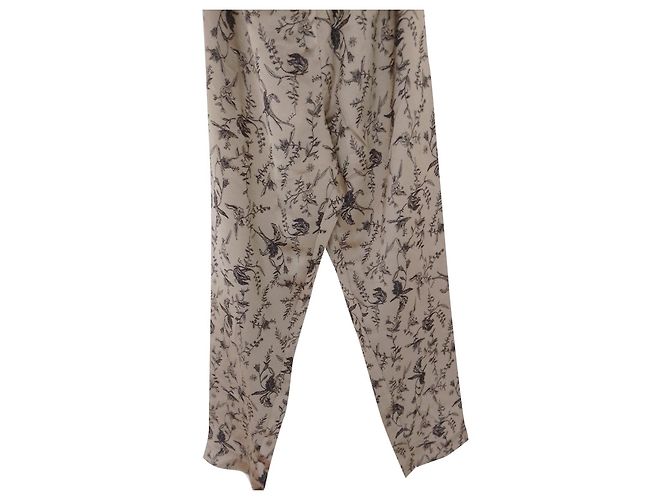 Forte Forte Silk Patterned Pants Black Beige