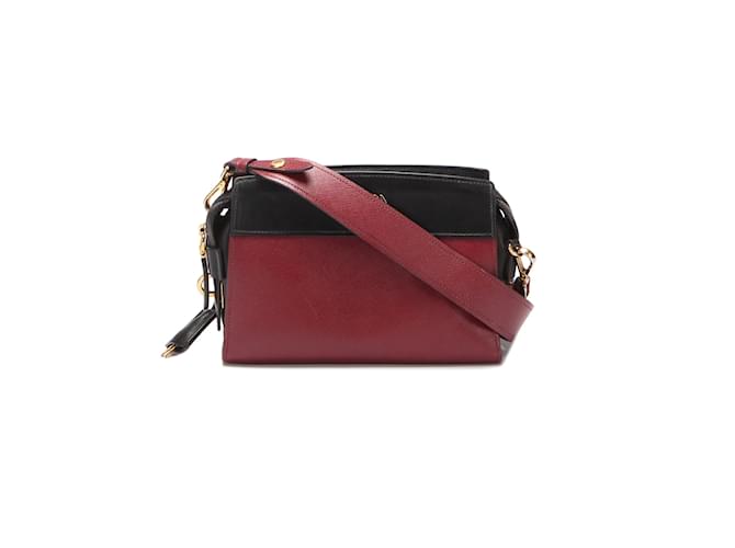 PRADA Saffiano City Calfskin Esplanade Crossbody Bag Red