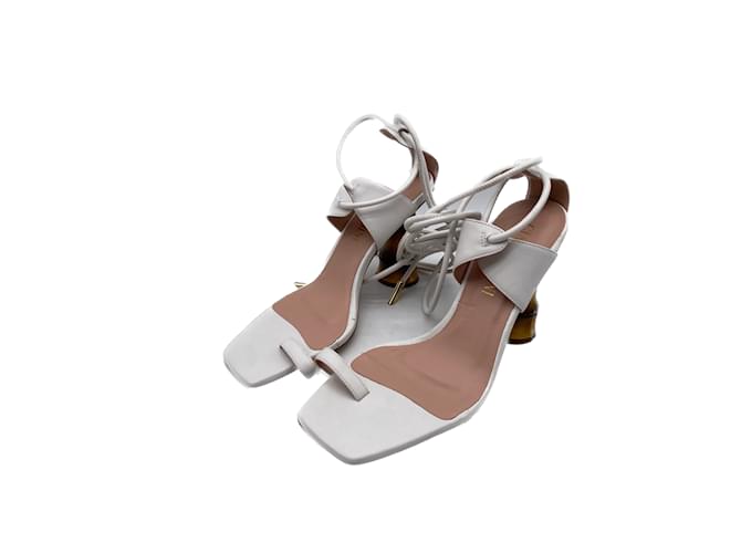 Autre Marque GIA BORGHINI  Sandals T.EU 39 leather White  ref.1011580