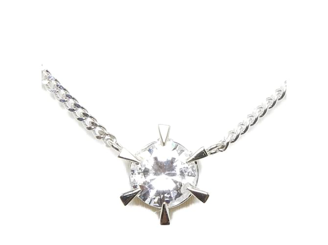 & Other Stories Platinum Diamond Pendant Necklace Silvery Metal  ref.1011903