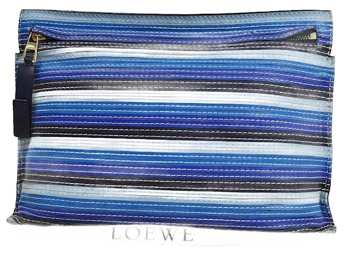 Loewe Anagram Cuir Bleu  ref.1012184