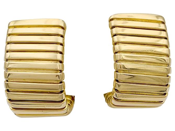 Bulgari earrings, "Tubogas", yellow gold.  ref.1012280