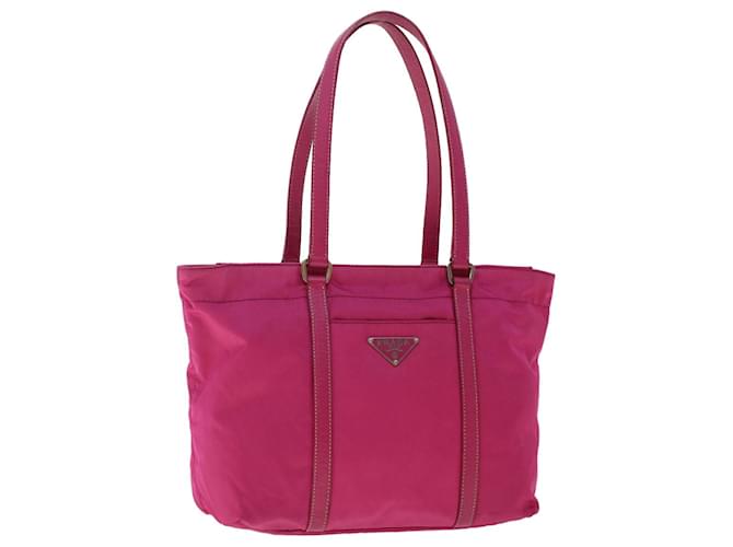 PRADA Hand Bag Nylon Leather Pink Auth 49021  ref.1012285